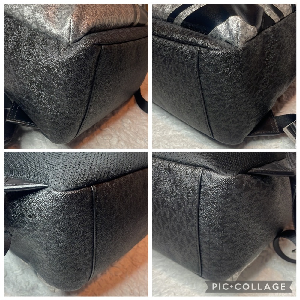 Michael Kors MK Unisex Jet Set Metallic Color Block Signature Logo Backpack - Picture 12 of 16